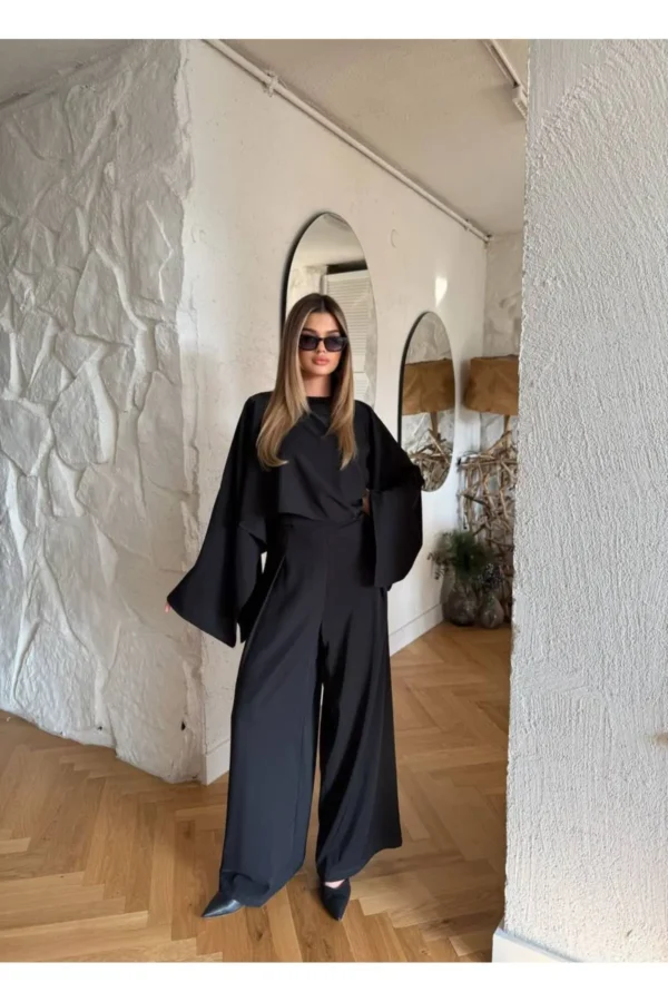 Pelerinli Bol Paça İspanyol Kadın Tulum