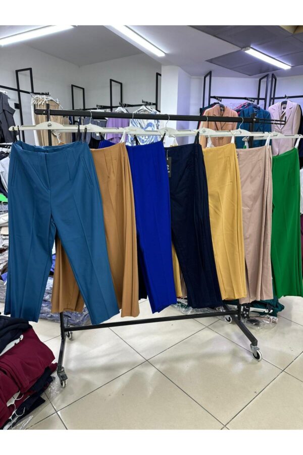 Önden Fermuarlı Kumaş Pantolon Büyük Beden Pantolon
