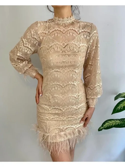 kadinmini-boy-uzun-kol-tuy-ve-dantel-detay-after-parti-nikah-kina-abiye-elbise Kadınmini Boy Uzun Kol Tüy Ve Dantel Detay After Parti Nikah Kına Abiye Elbise