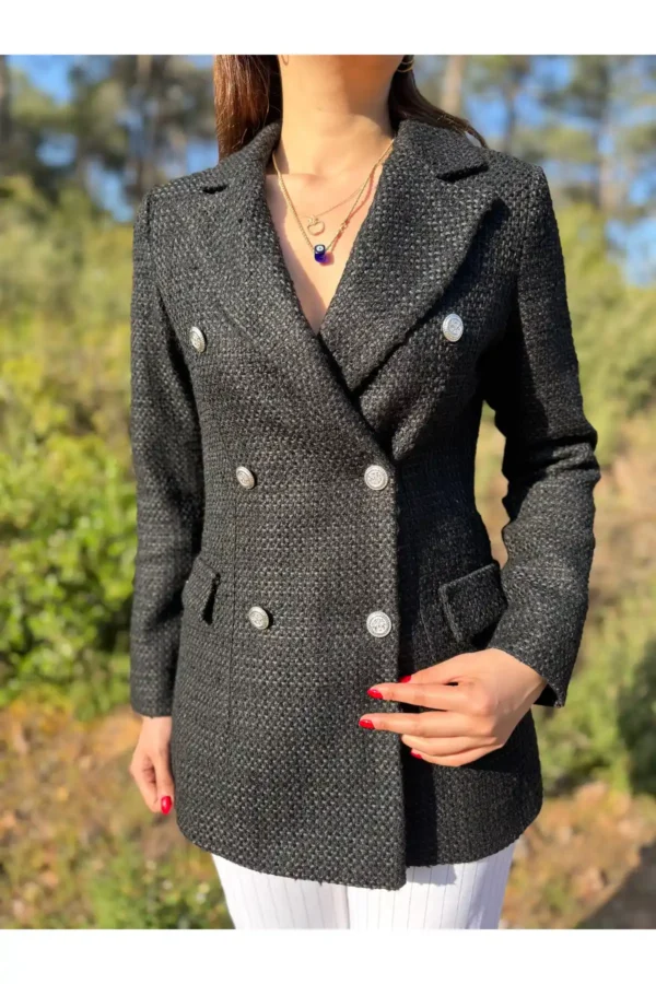 Siyah Tüvit Spor Blazer Ceket