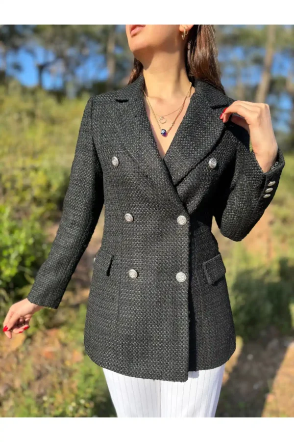 Siyah Tüvit Spor Blazer Ceket
